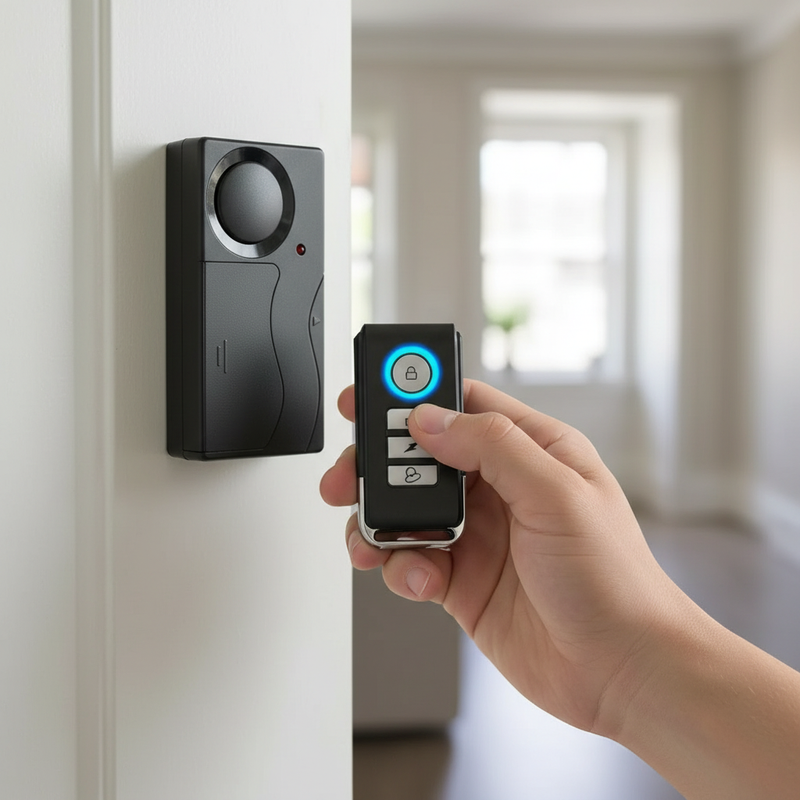 Alarme Vibration Sans Fil 110dB — Sécurité Maison, Vélo &Voiture